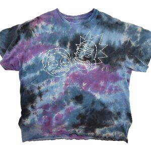 Rick & Morty  Adult Swim Ripple Jct T Shirt Men's XL Blue Tie Dye Constellation